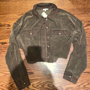 Corduroy cropped jacket.